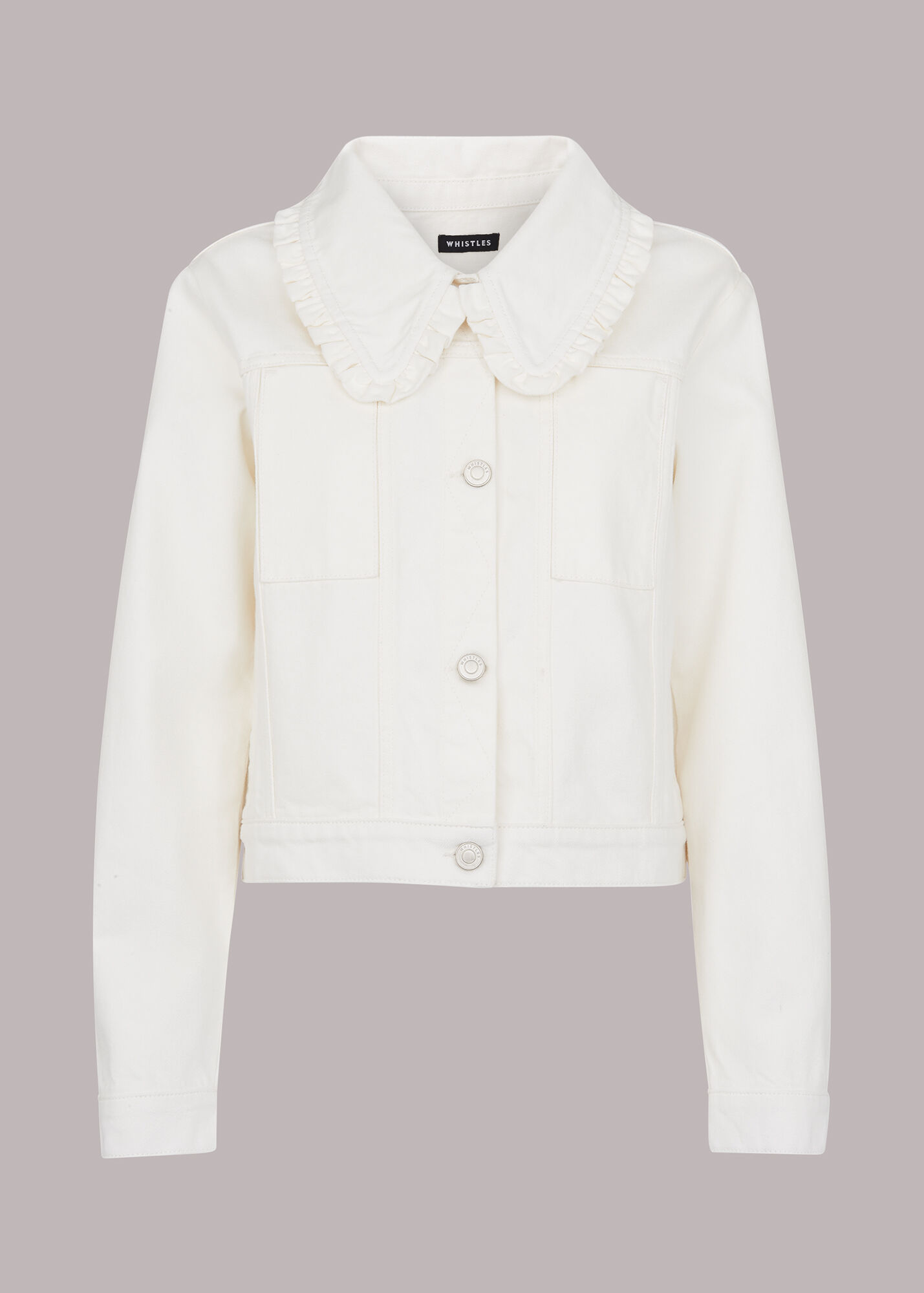 White Collar Detail Denim Jacket WHISTLES Whistles