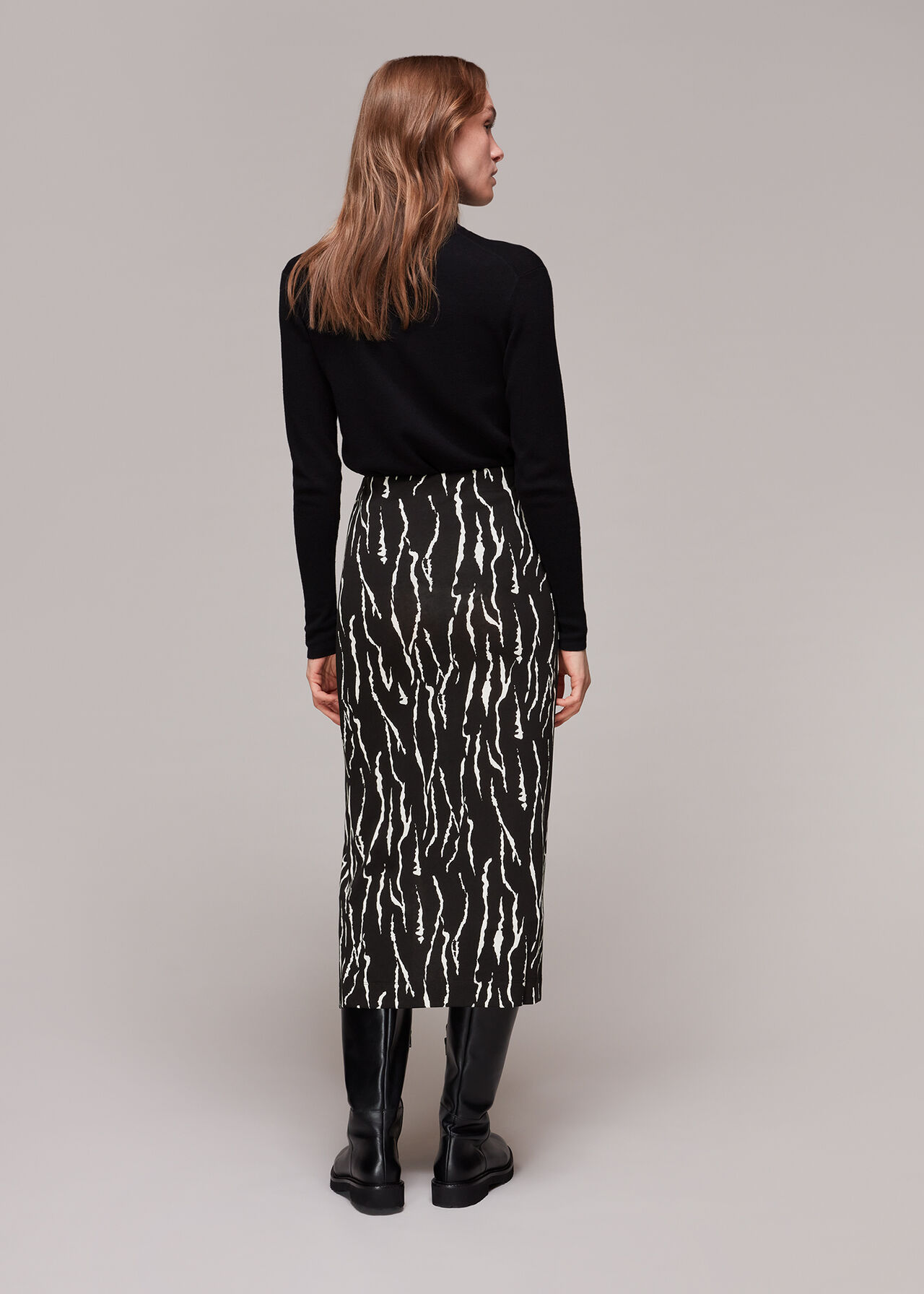 Vertical Tiger Ruched Skirt