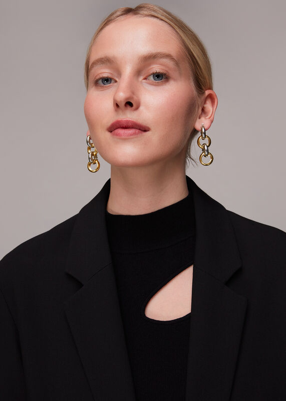 Mixed Metal Drop Earring