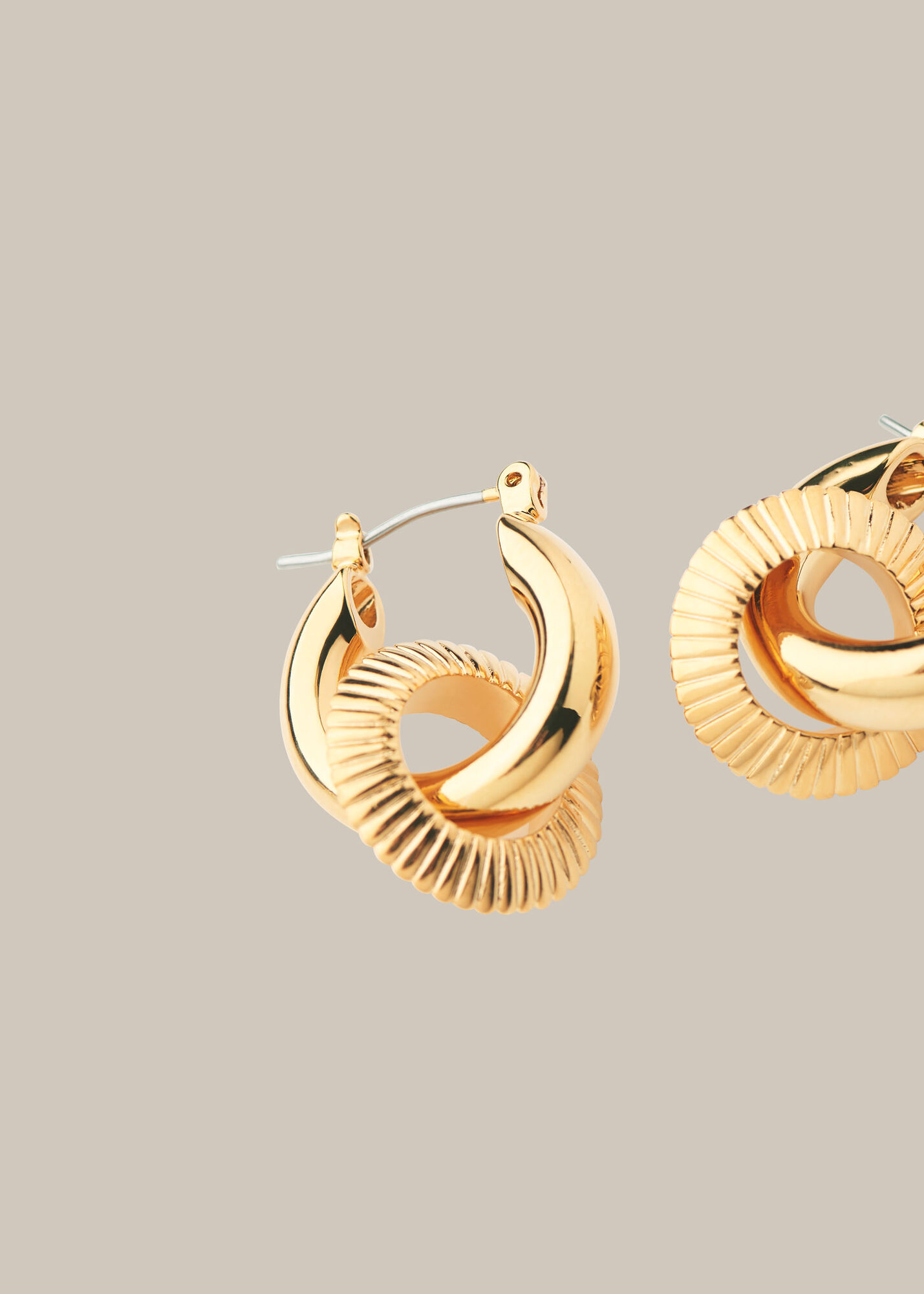 Whistles Women Textured Double Tube Hoop - Gold - One Size