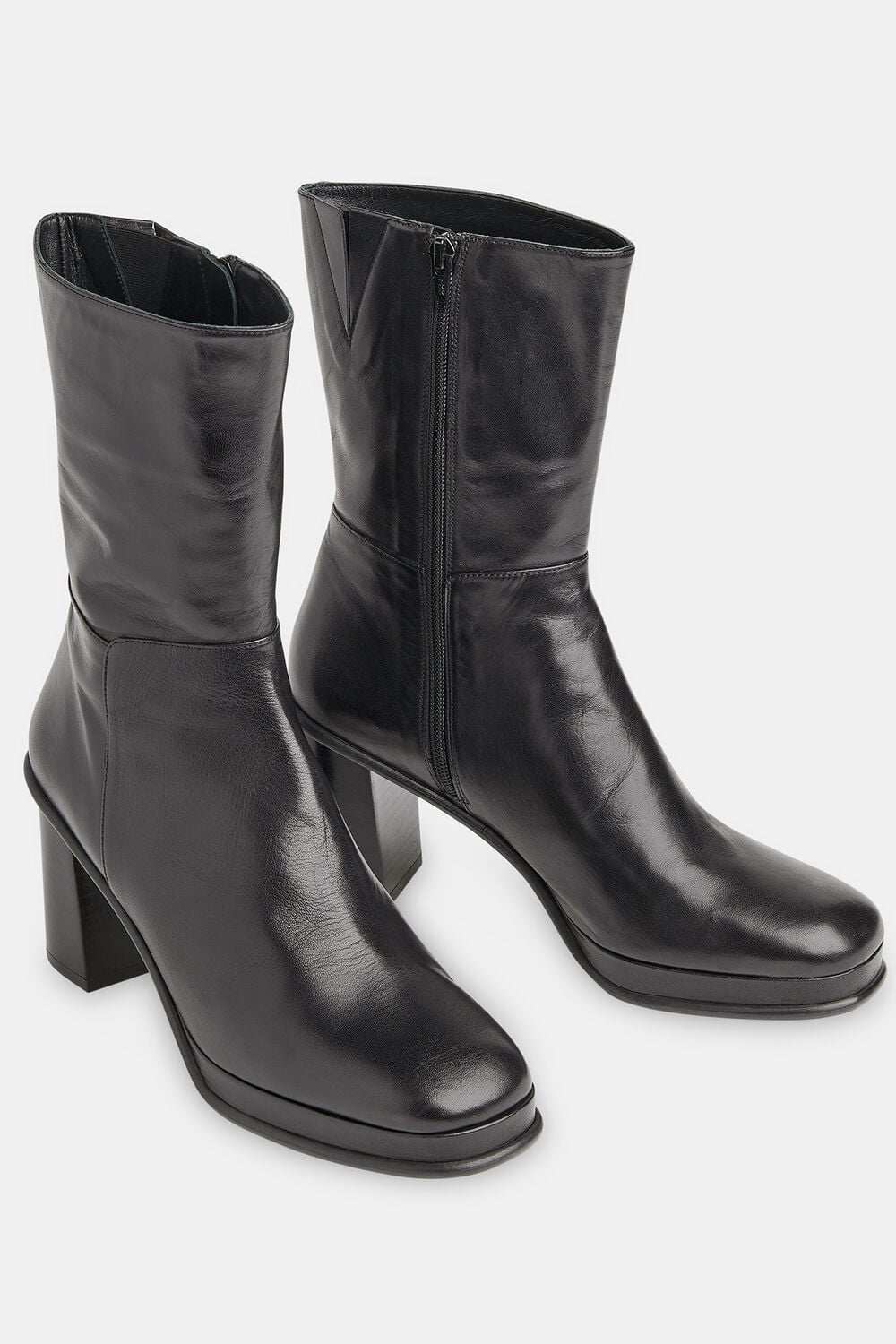 Black Clara Platform Heeled Boot