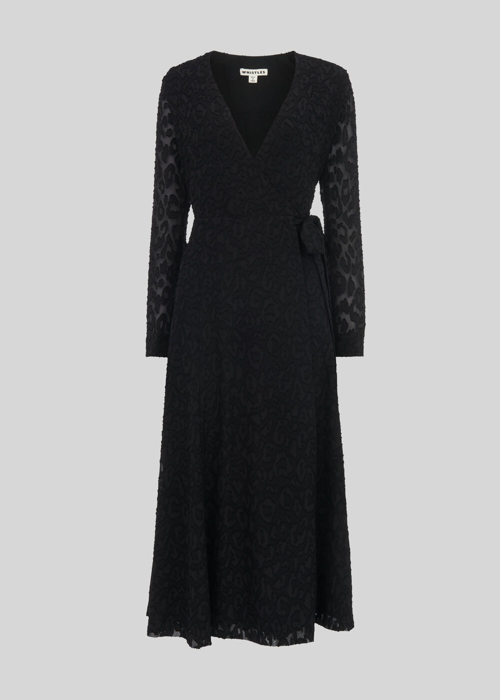 Animal Devore Wrap Dress Black