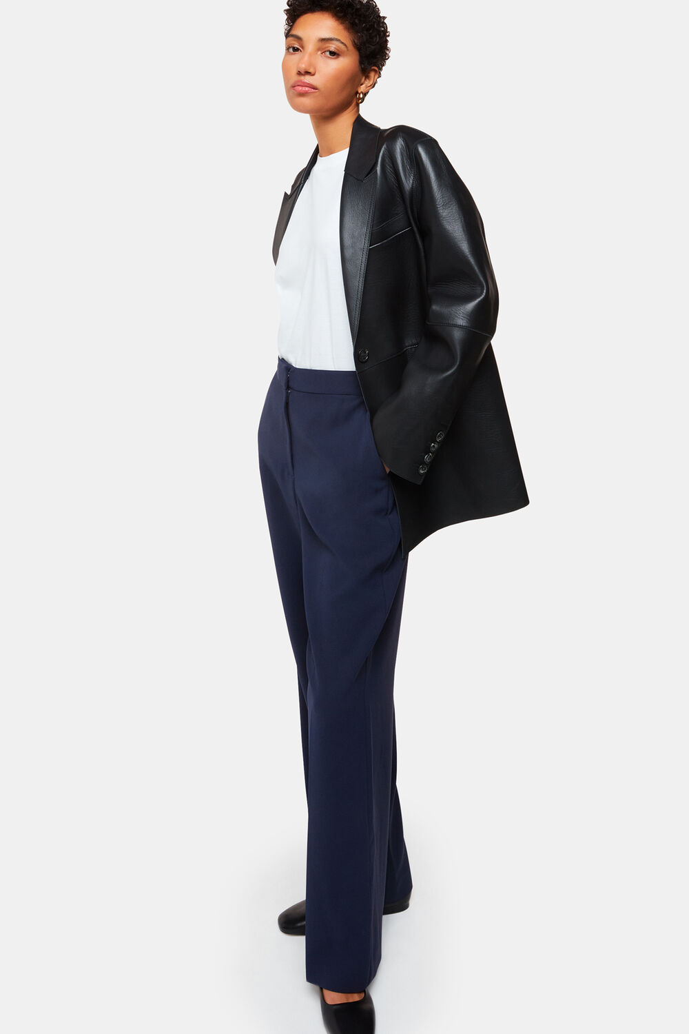 Navy Full Length Trouser