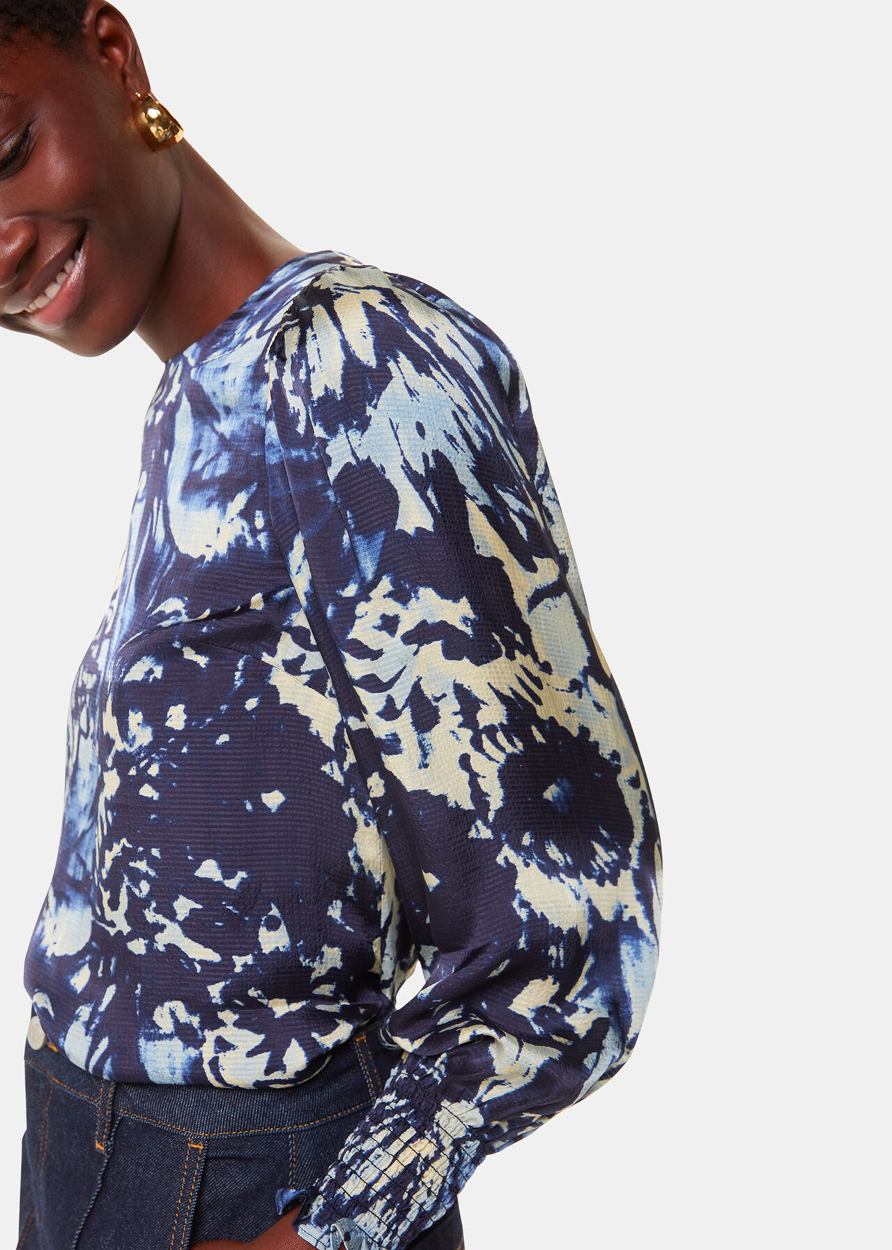 Dazzled Floral Satin Blouse