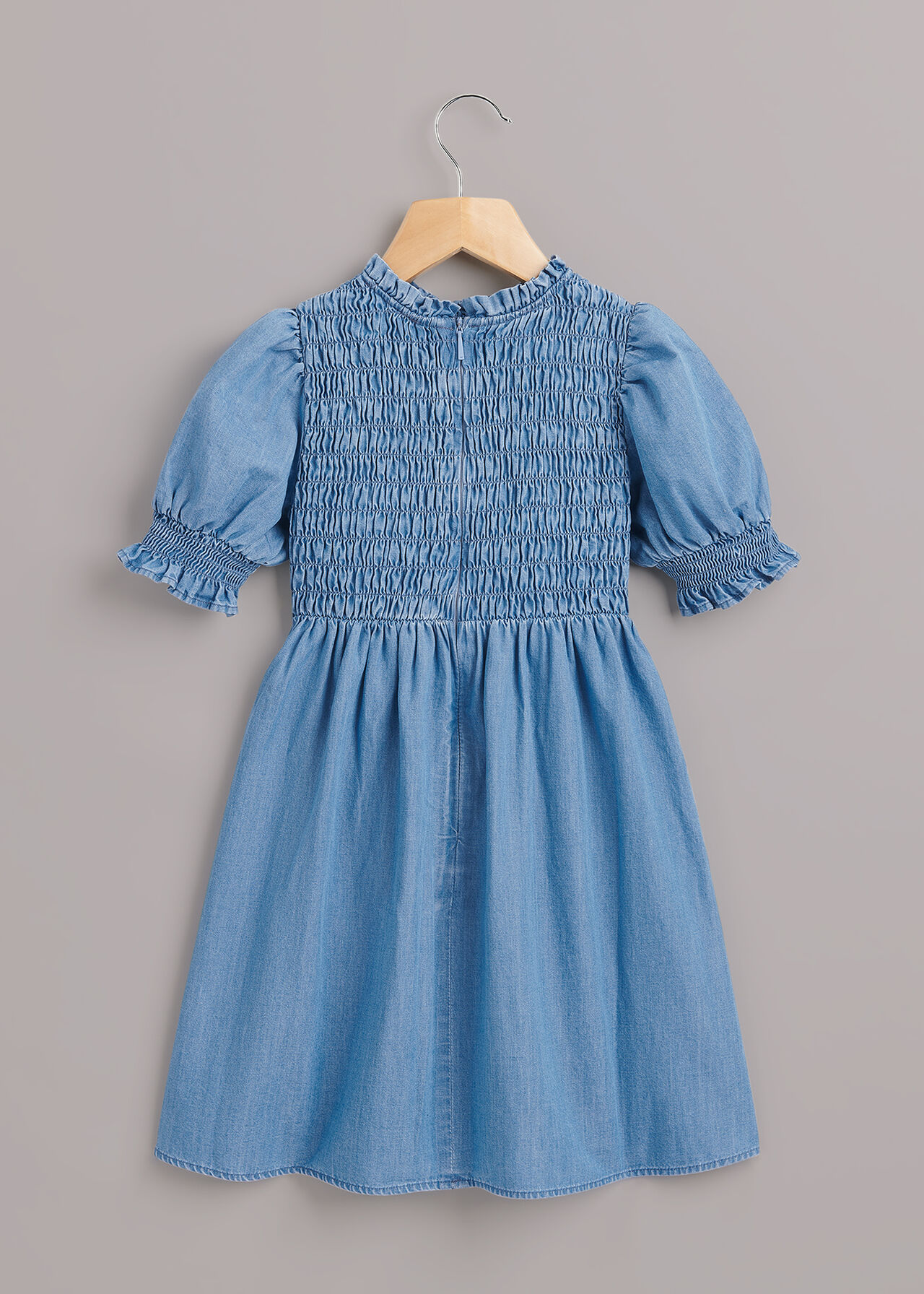 Light Wash Chambray Pippa Shirred Dress | WHISTLES