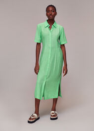 Millie Plisse Shirt Dress