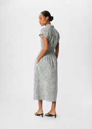 Petite Flecked Animal Collared Dress