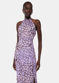 Floral Metallic Dobby Dress