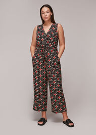 Block Print Corey Zip Jumpsuit