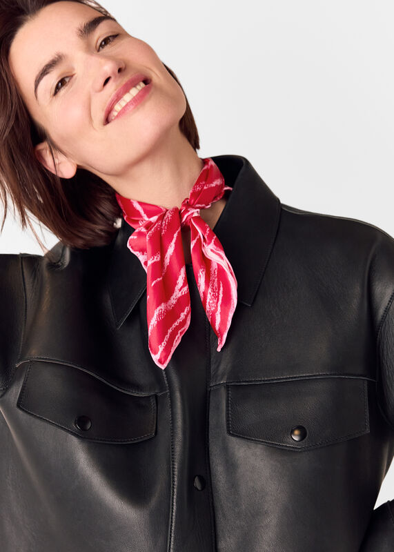 Red Zebra Silk Scarf