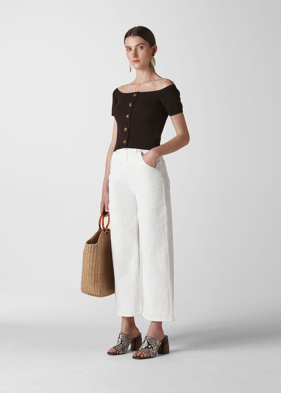 Button Front Rib Knit