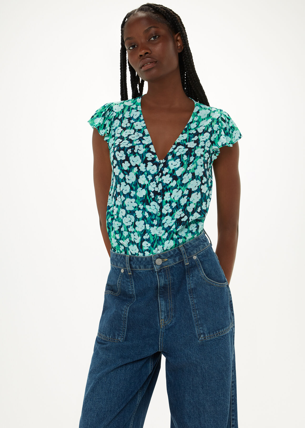 Floral Petal Frill Top