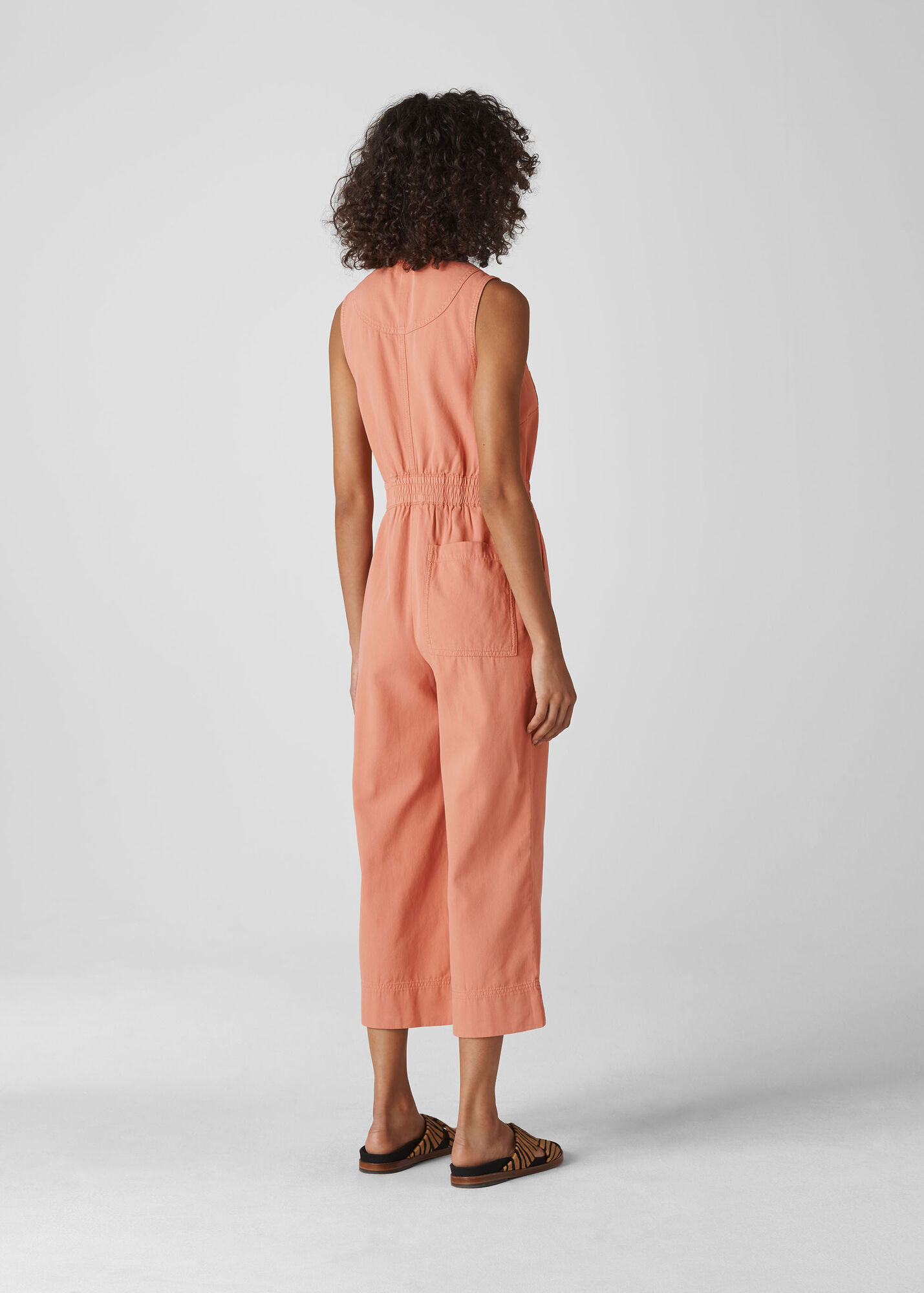 Dusty Pink Ria Denim Jumpsuit WHISTLES Whistles UK