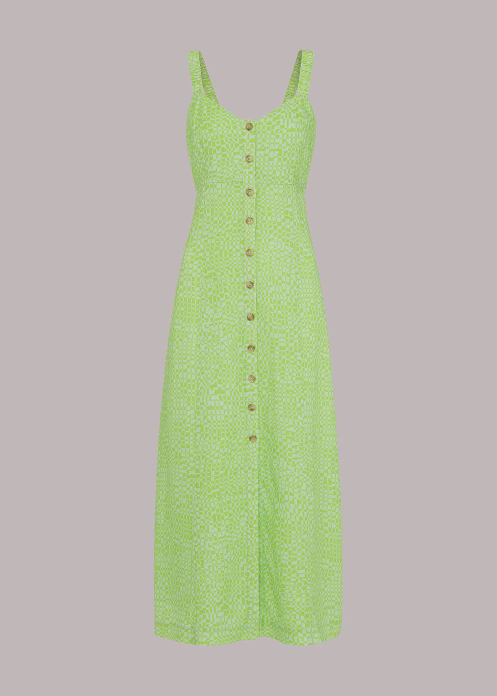 Warped Checkerboard Midi Dress