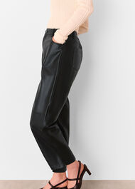 Leather Barrel Leg Trouser