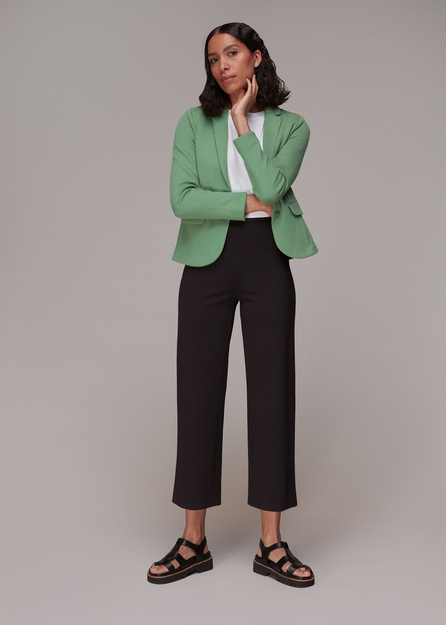 Green Slim Jersey Jacket WHISTLES