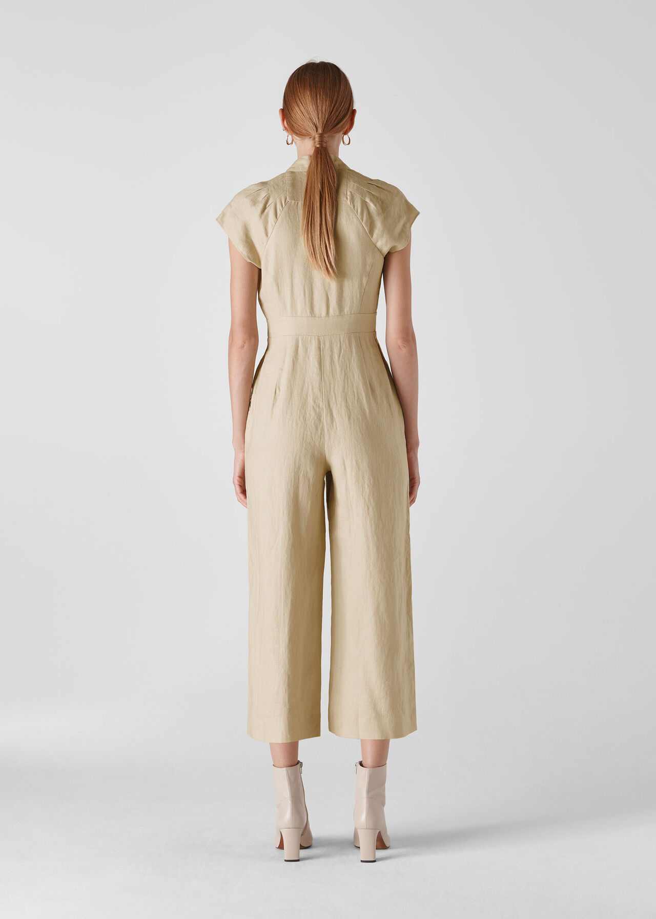 Sana Linen Jumpsuit Beige