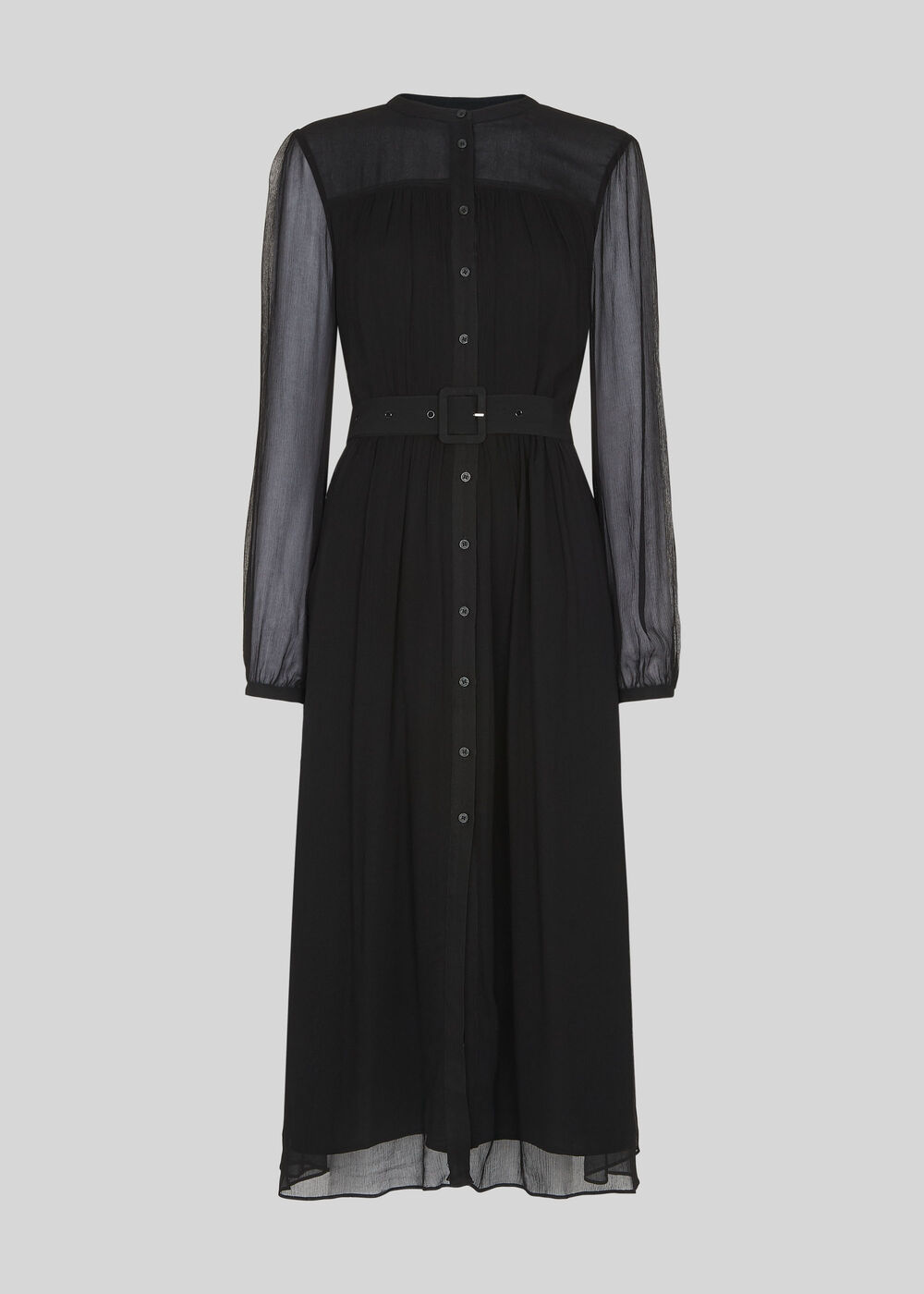Bethany Belted Midi Dress Black