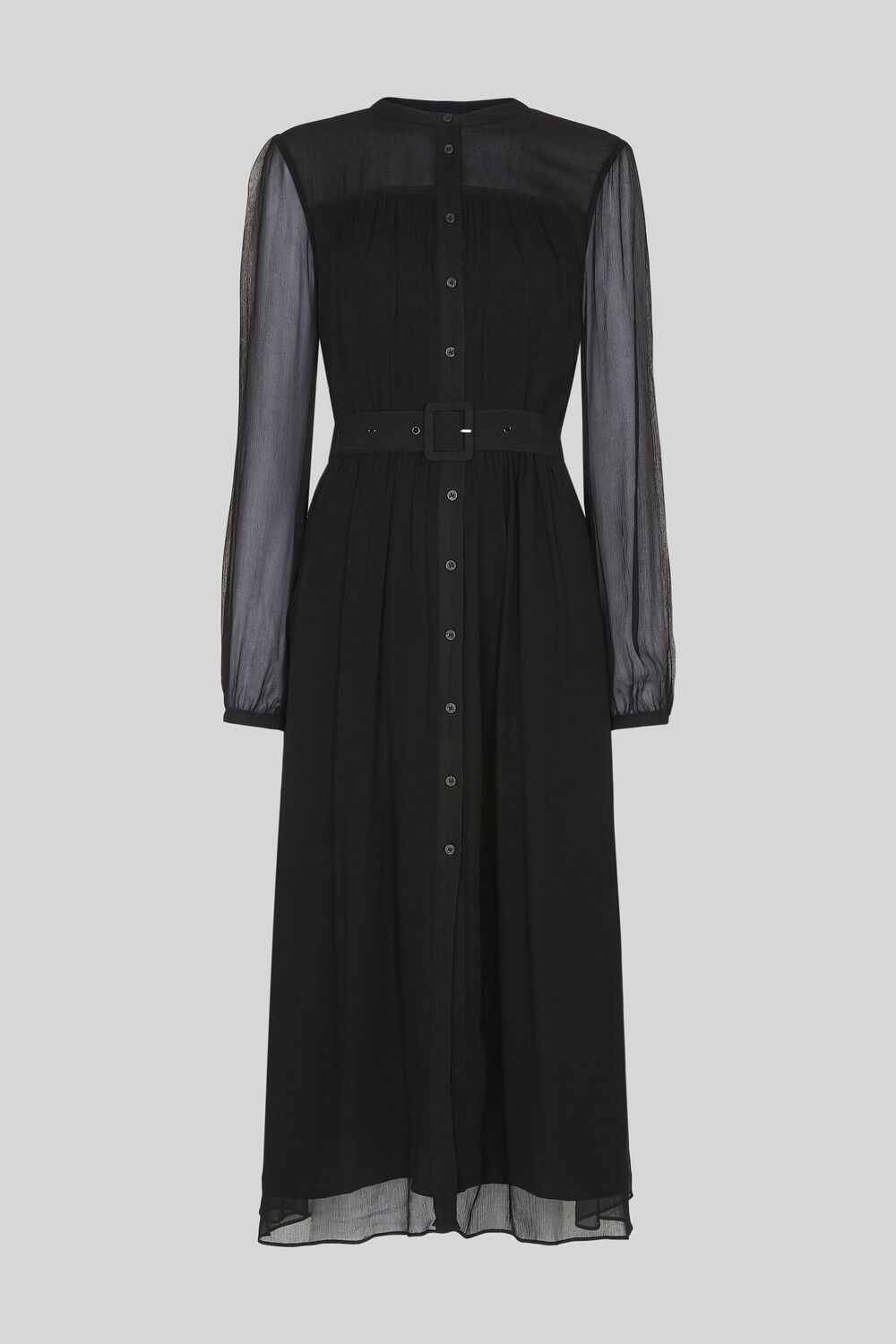 Bethany Belted Midi Dress Black