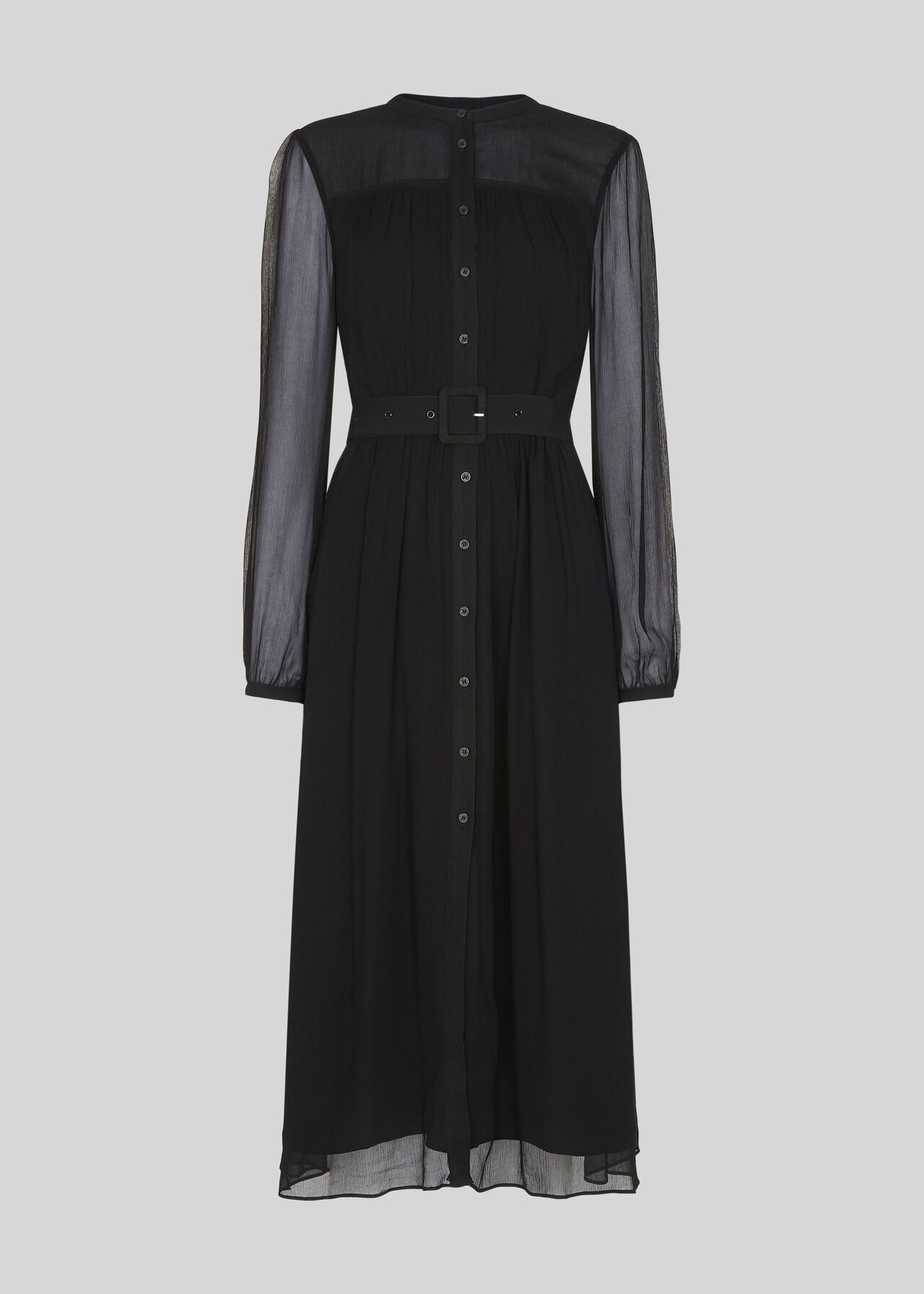 Black Bethany Belted Midi Dress | WHISTLES