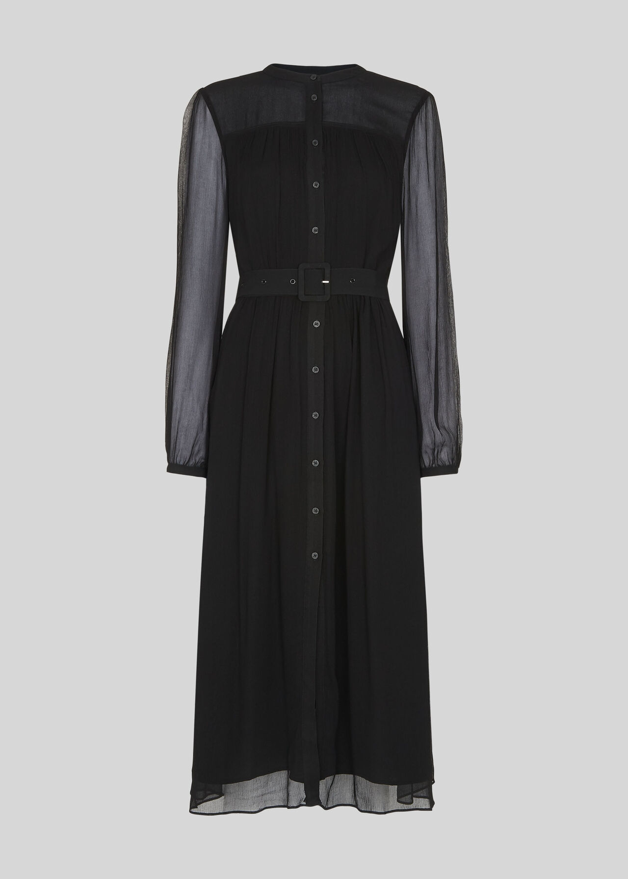 Bethany Belted Midi Dress Black