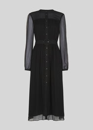 Bethany Belted Midi Dress Black
