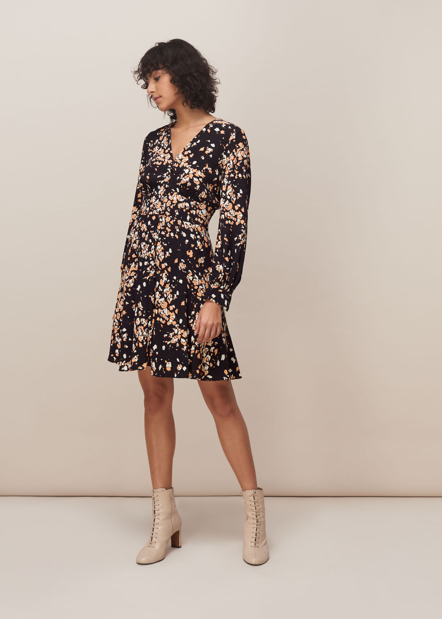 whistles strappy animal metallic dress