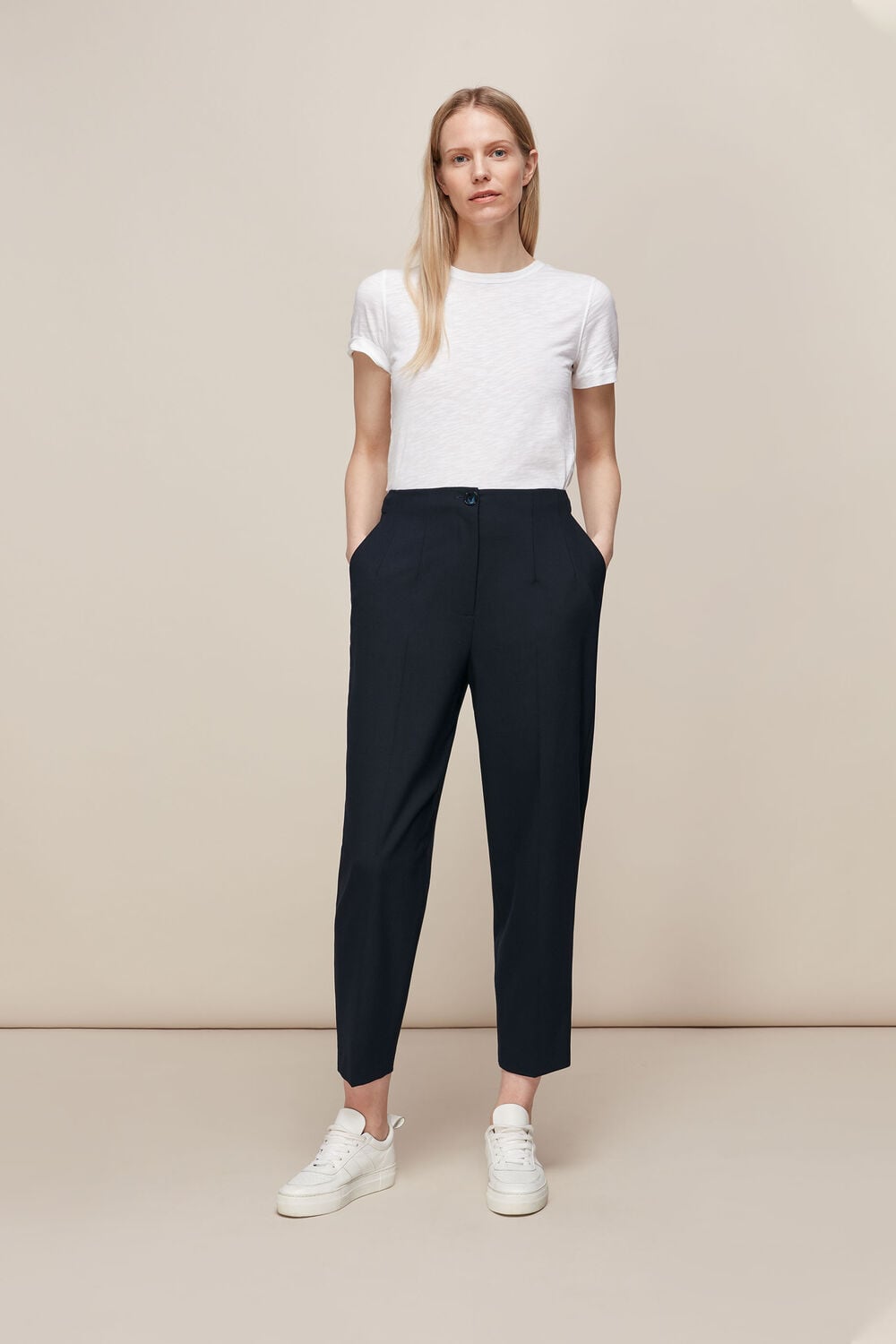 Anita High Waist Trouser Navy