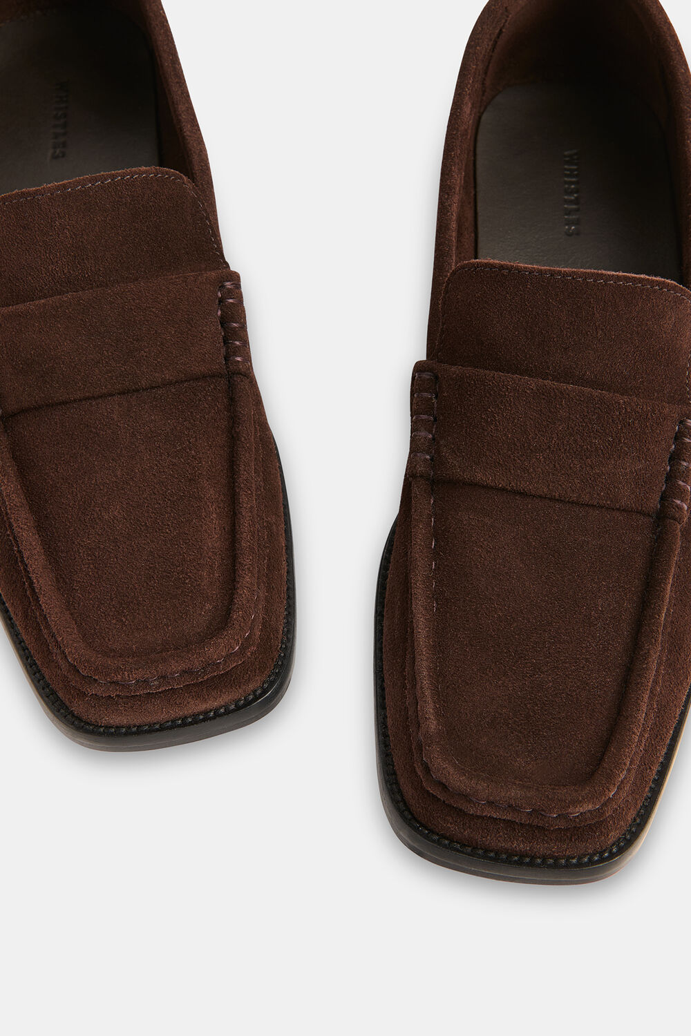 Chocolate Mora Suede Square Toe Loafer