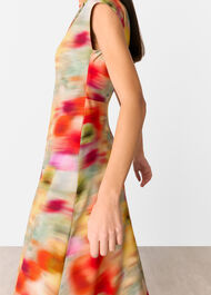Photographic Flower Midi Dress