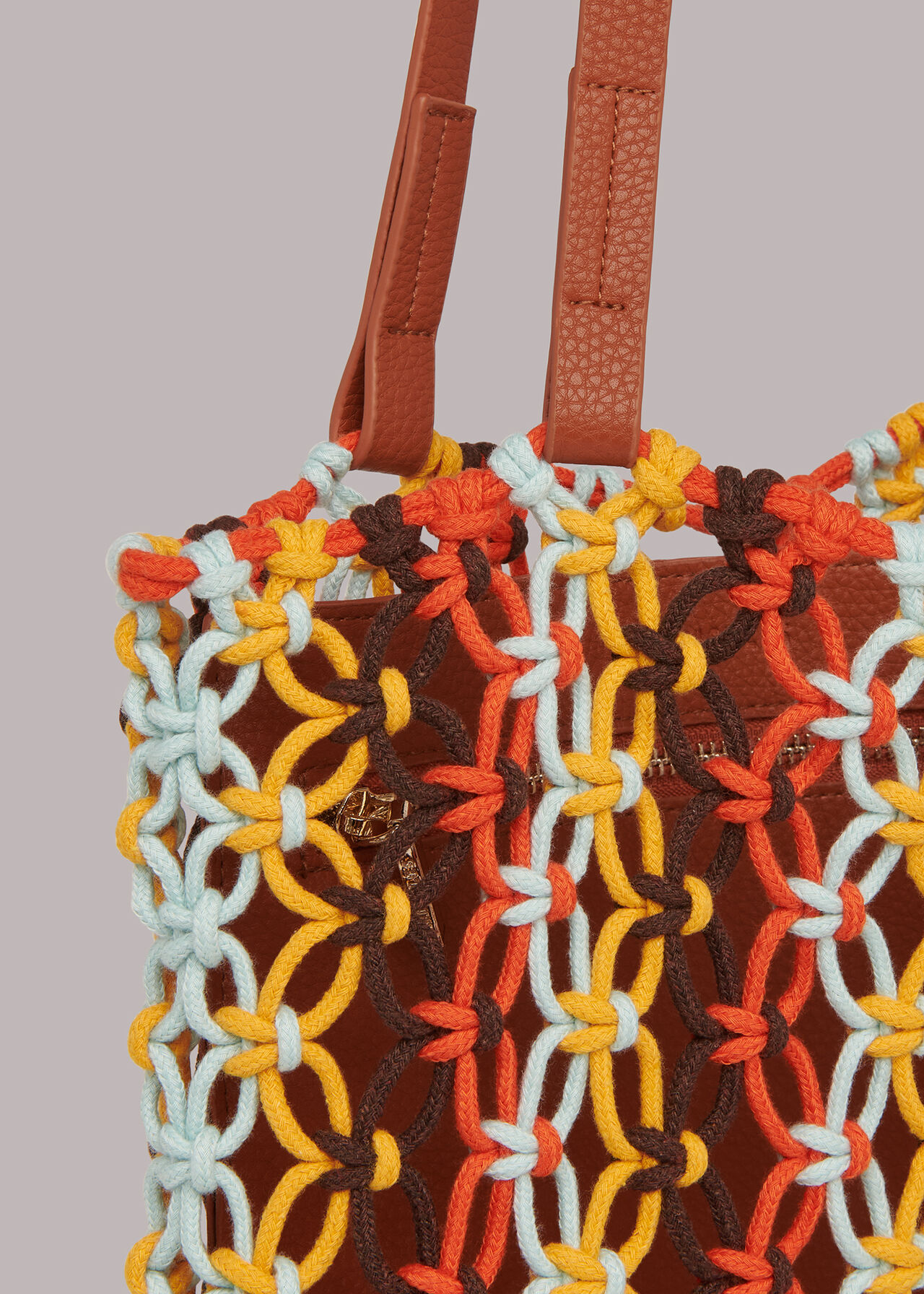 Multicolour Chaya Striped Crochet Tote Bag | WHISTLES