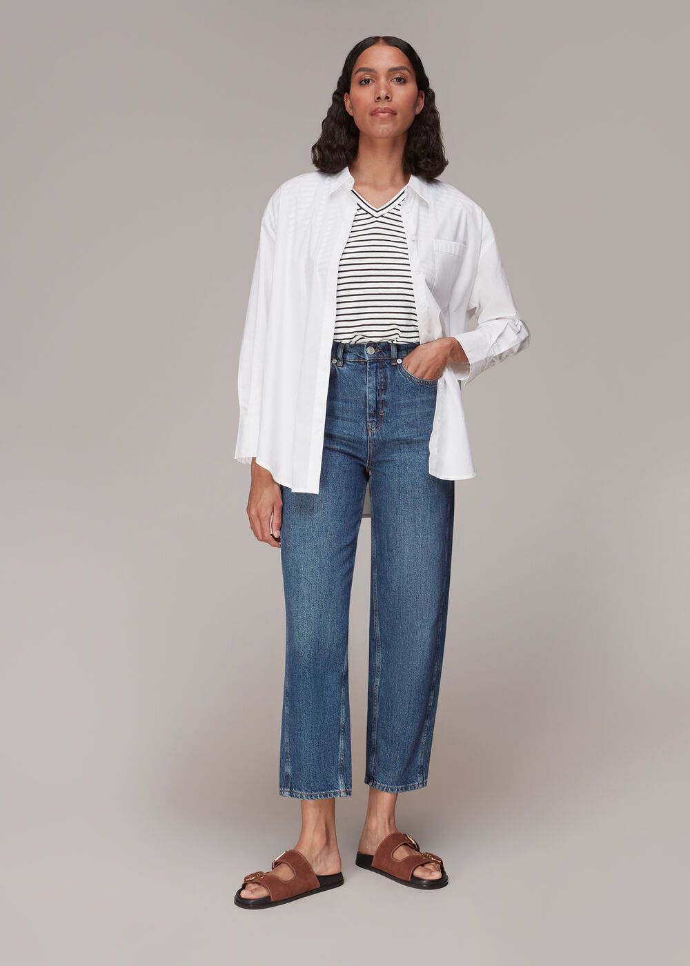 Willa Stripe V Neck Tee