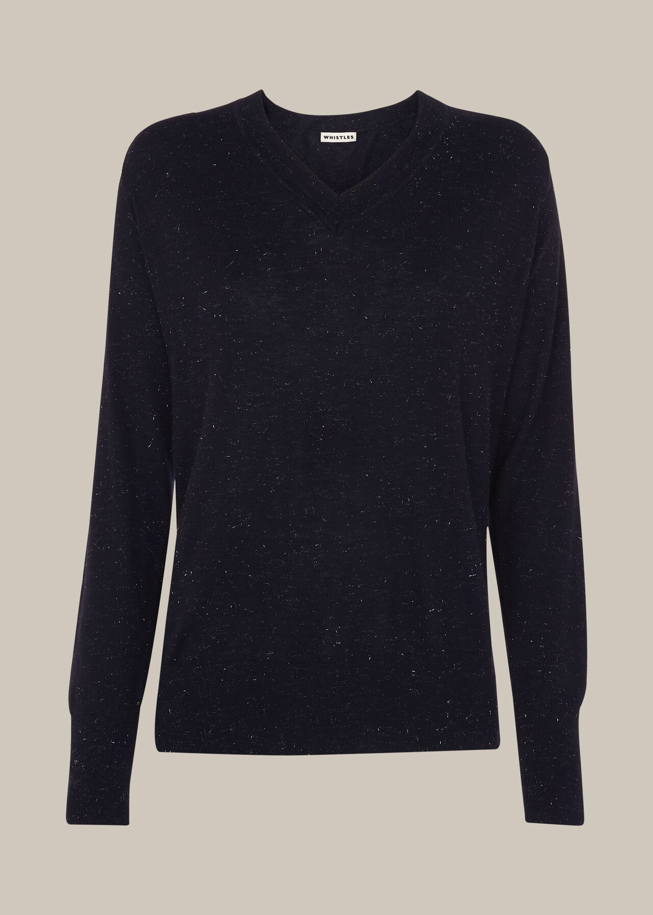 Annie Sparkle V Neck Knit Navy