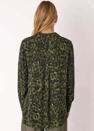 Animal Print Collared Shirt
