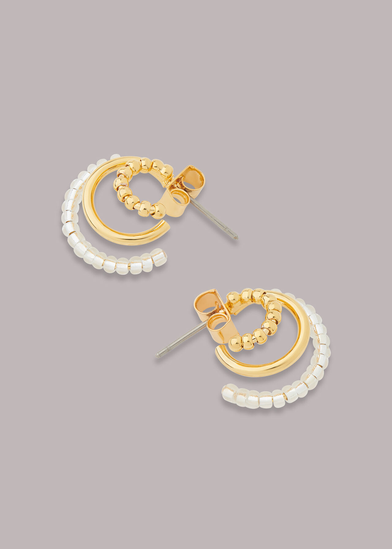Beaded Triple Hoop Earring