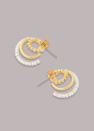 Beaded Triple Hoop Earring