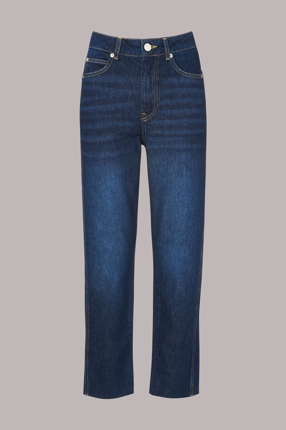 Dark Denim Authentic Slim Fray Jean
