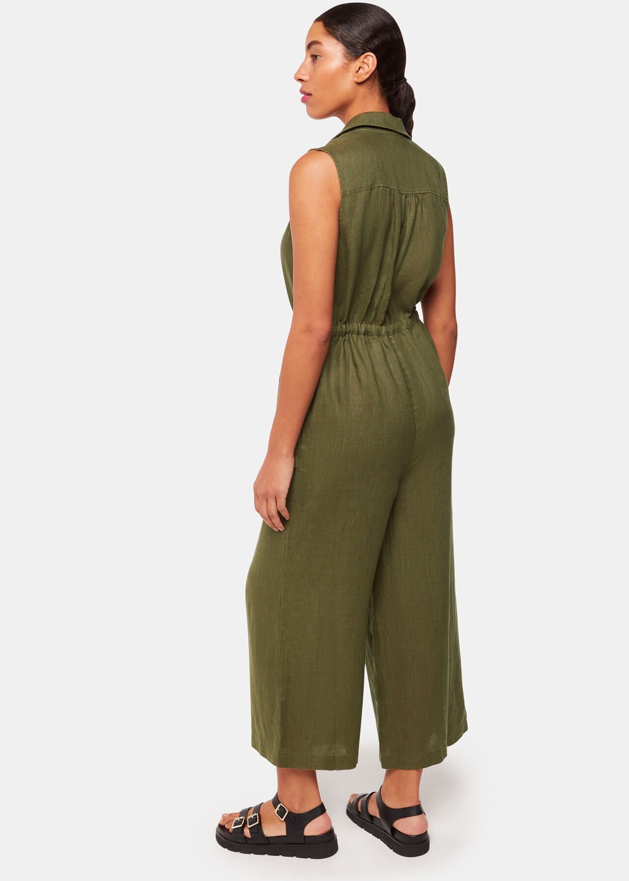 Petite Bella Linen Wrap Jumpsuit