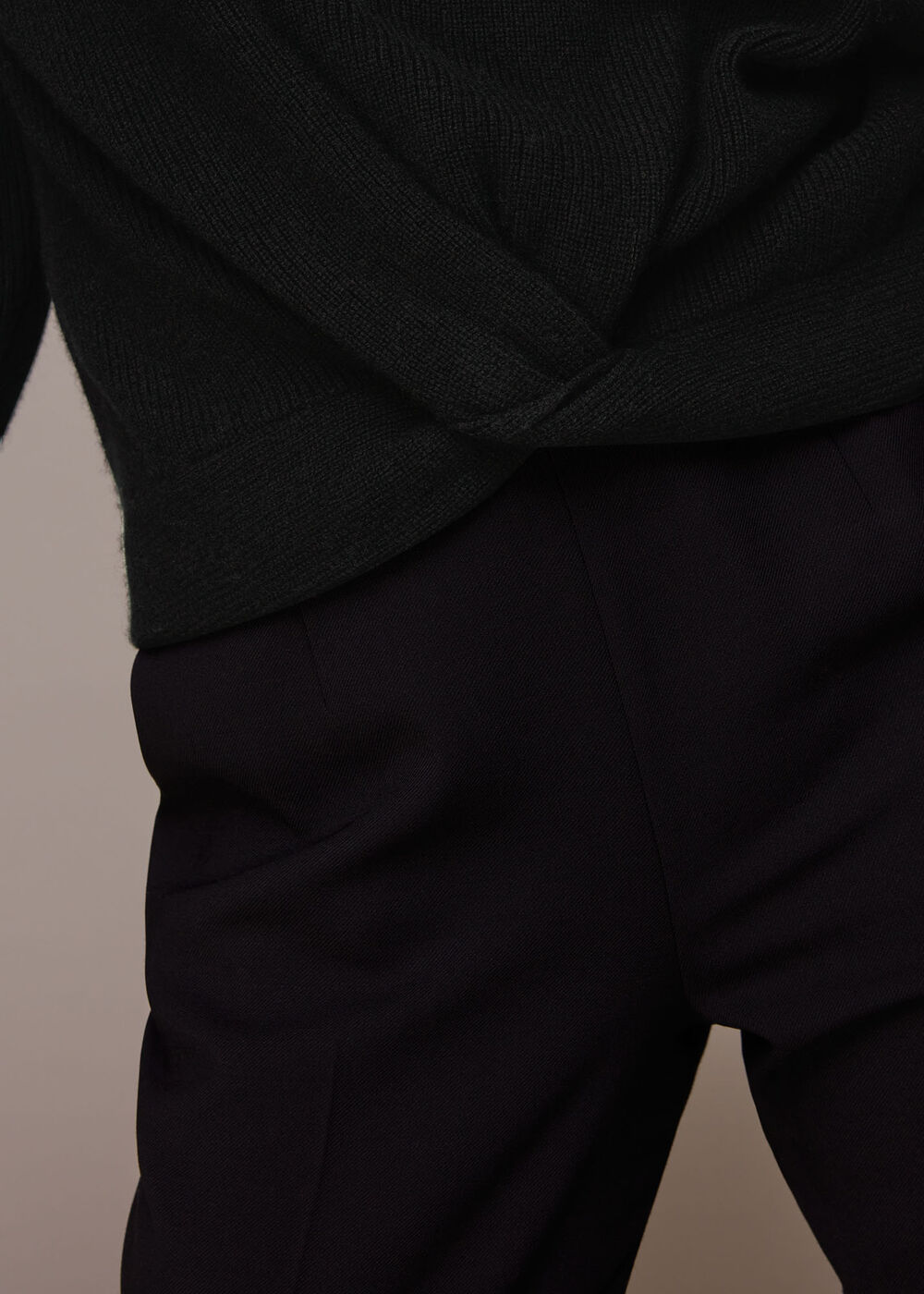 Twist Front Wool Cashmere Knit