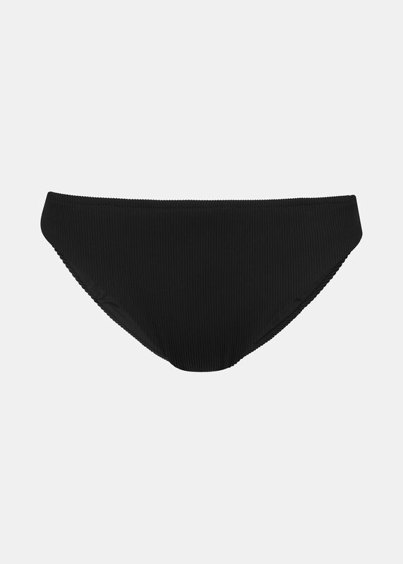 Black Ribbed Basic Bikini Bottom