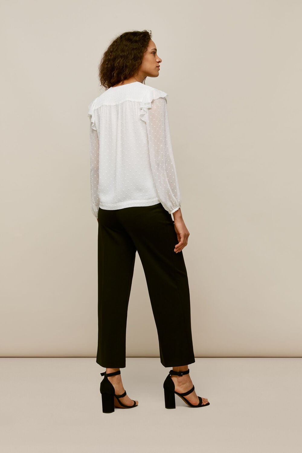 Sophia Dobby Smocked Top Ivory