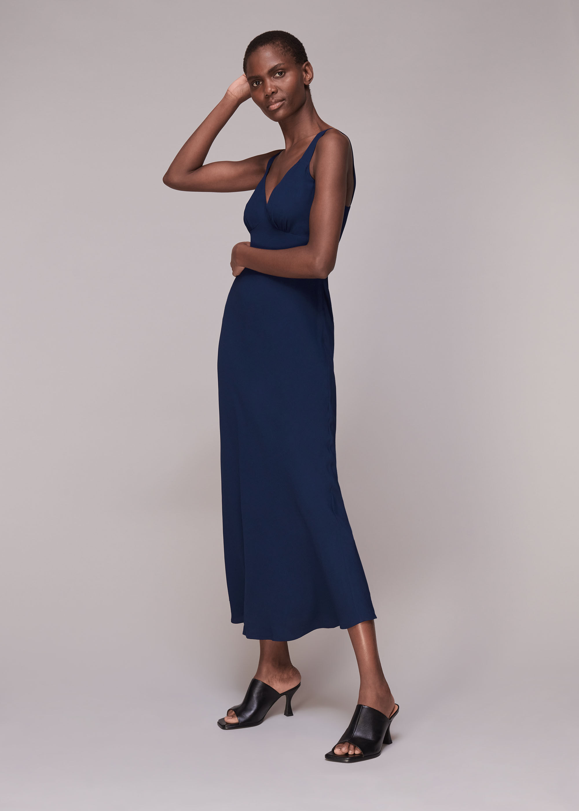Navy Rachael Sleeveless Dress WHISTLES