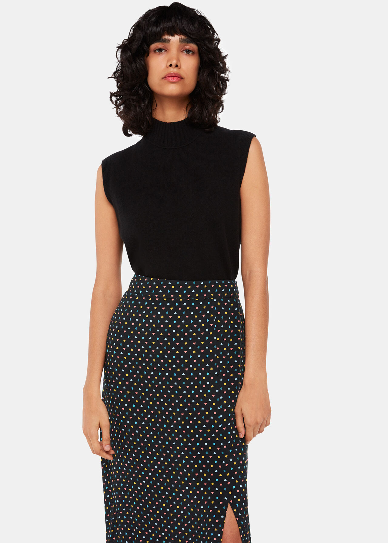 Scattered Hearts Midi Skirt