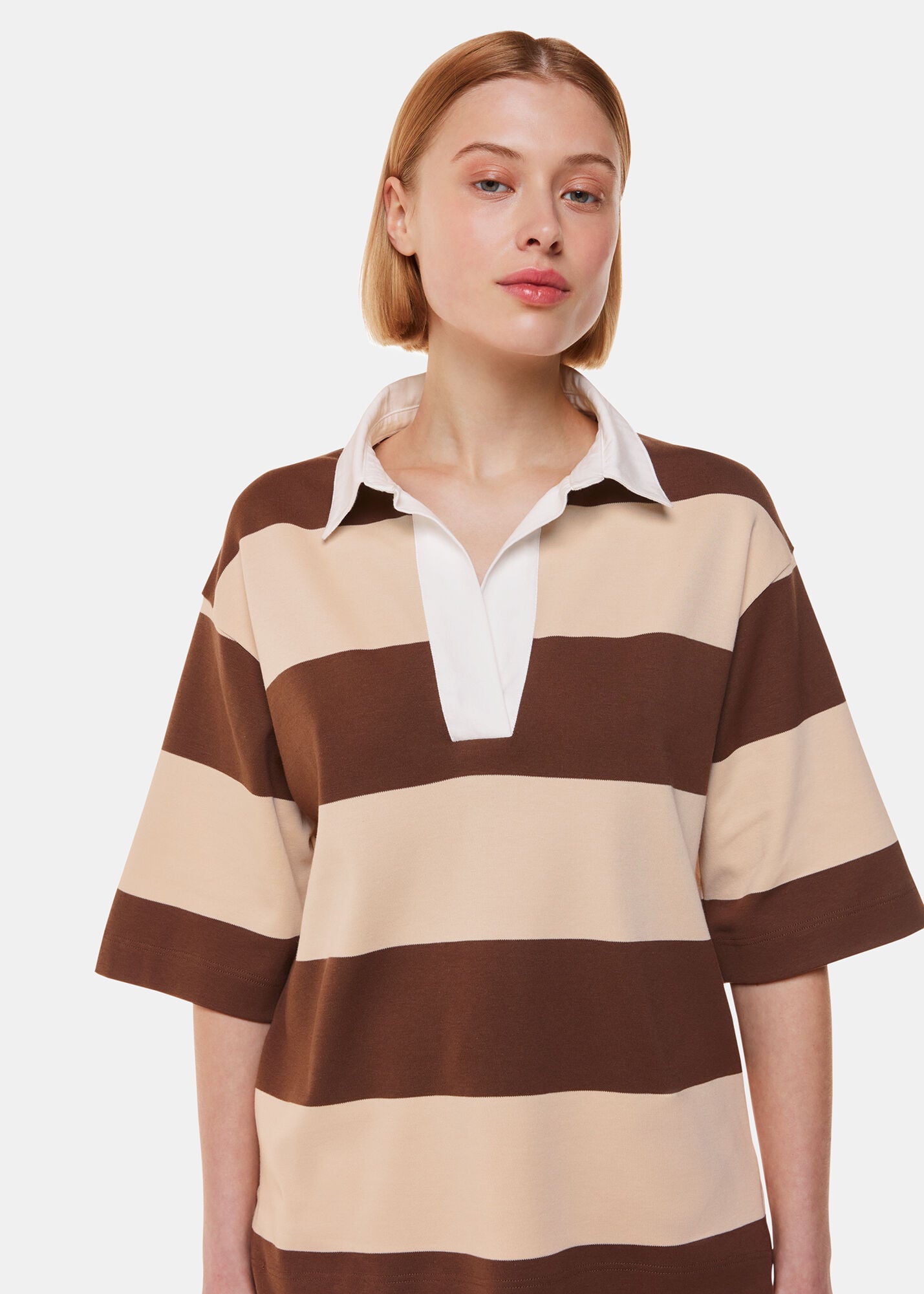 Multicolour Stripe Rugby T-Shirt | WHISTLES | Whistles UK |