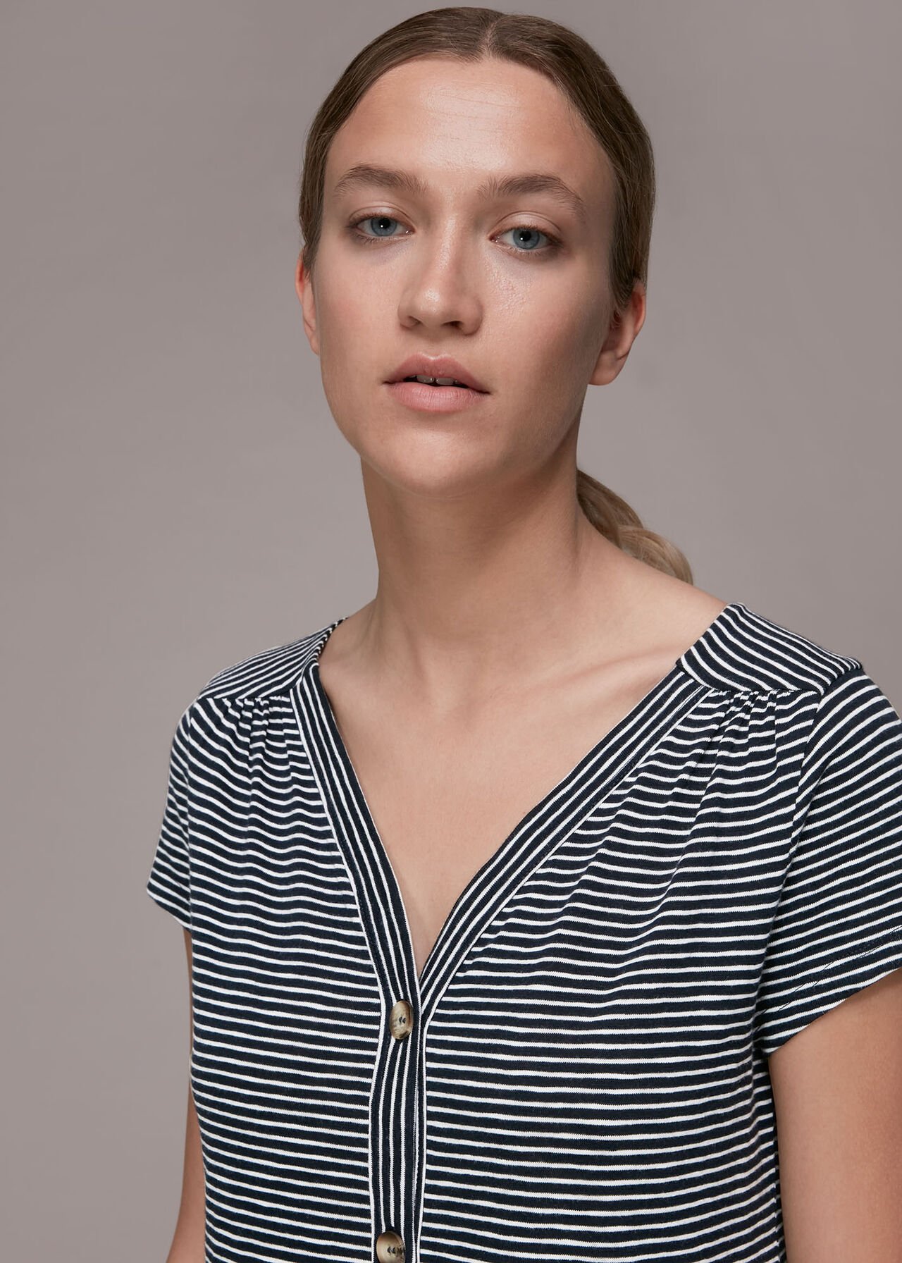 Leonie Stripe Button Dress