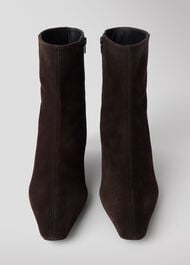 Kitten Heel Suede Ankle Boot