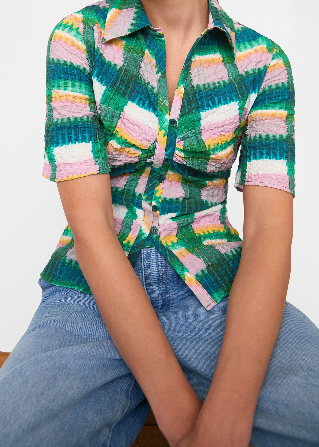 Checked Button Shirt