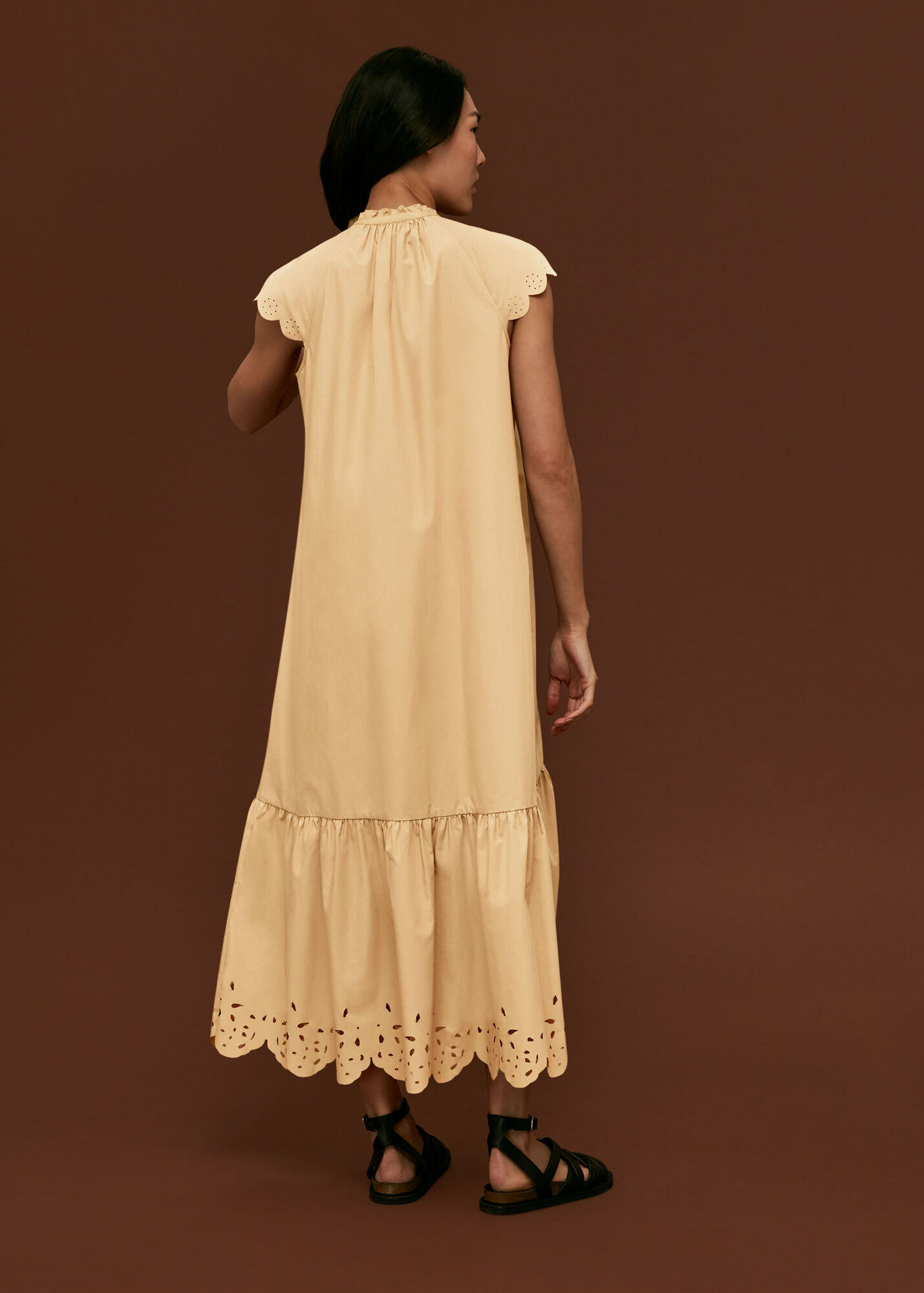 Neutral Elsie Broderie Shirt Dress WHISTLES Whistles UK