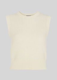 Waffle Knitted Top Ivory/Multi