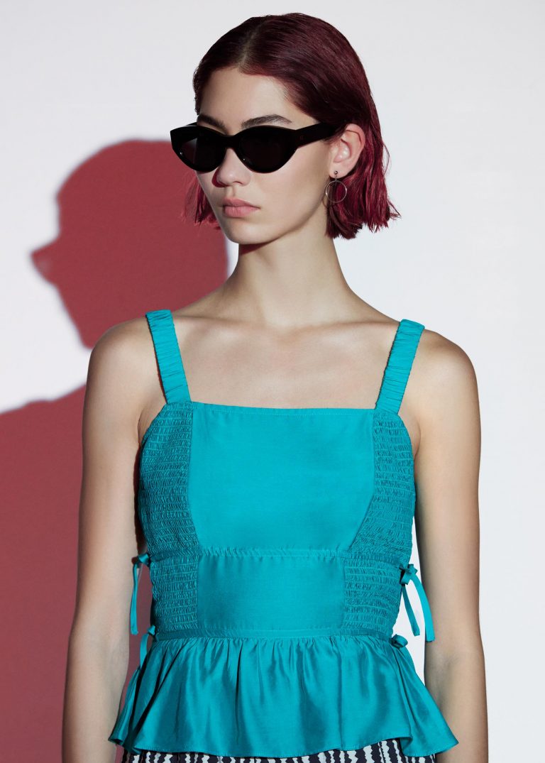 Tie Side Shirred Top
